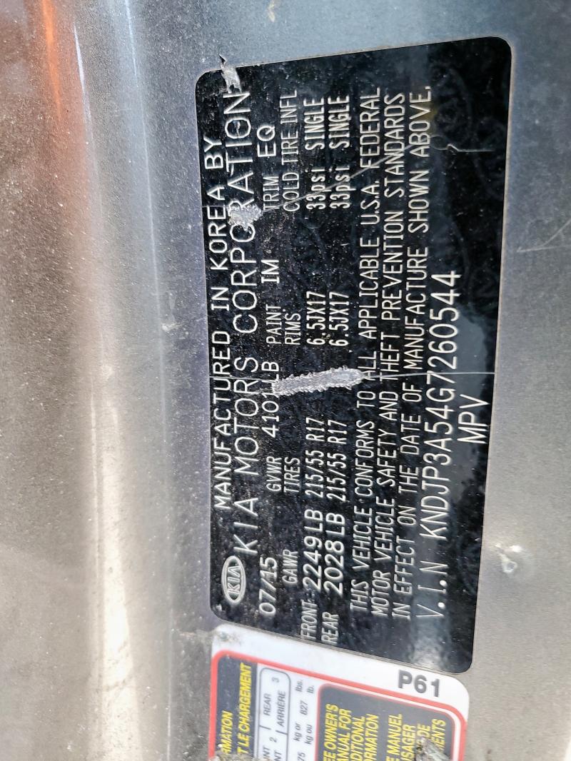 2016 KIA SOUL + - KNDJP3A54G7260544