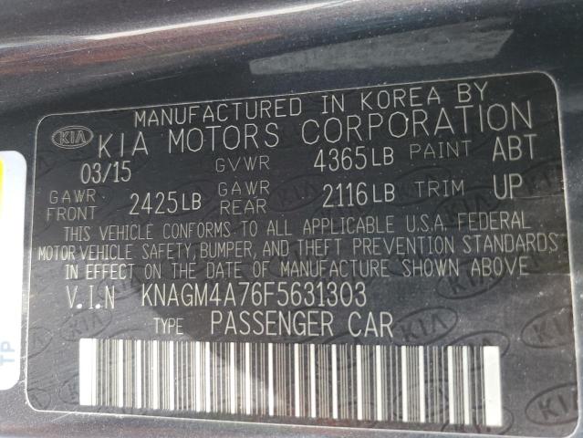 2015 KIA OPTIMA LX KNAGM4A76F5631303