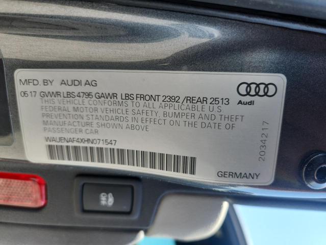 2017 AUDI A4 PREMIUM WAUENAF4XHN071547