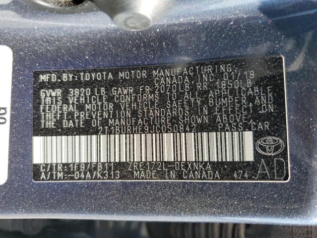 2018 TOYOTA COROLLA L - 2T1BURHE9JC050842