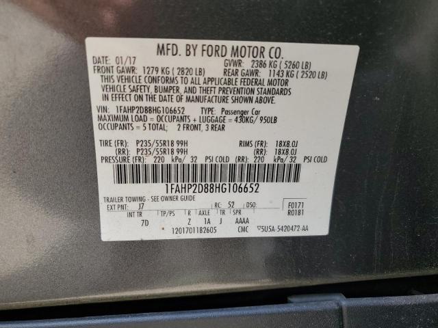 2017 FORD TAURUS SE 1FAHP2D88HG106652