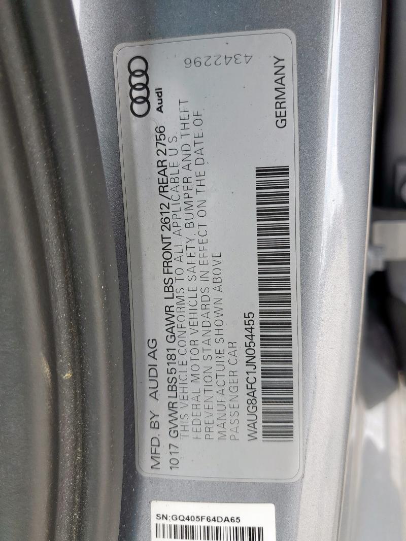 2018 AUDI A6 PREMIUM - WAUG8AFC1JN054455