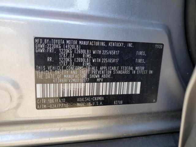 2021 TOYOTA RAV4 XLE - 4T3R6RFV2MU018577