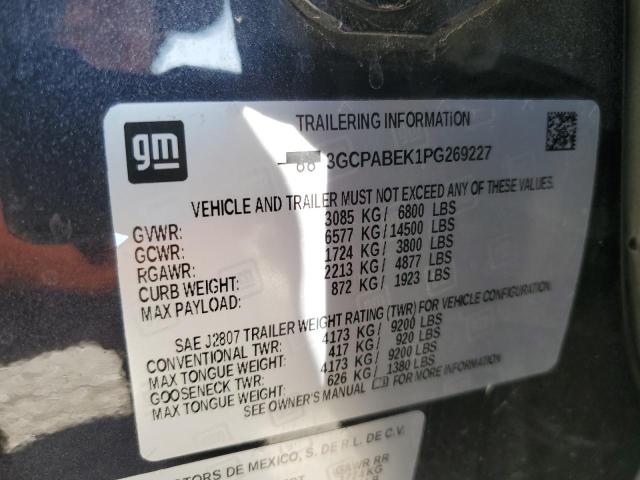 2023 CHEVROLET SILVERADO - 3GCPABEK1PG269227