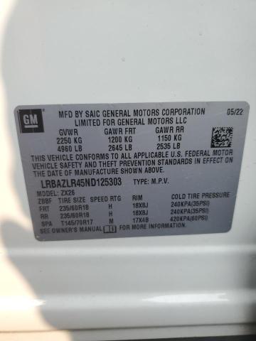 2022 BUICK ENVISION P LRBAZLR45ND125303