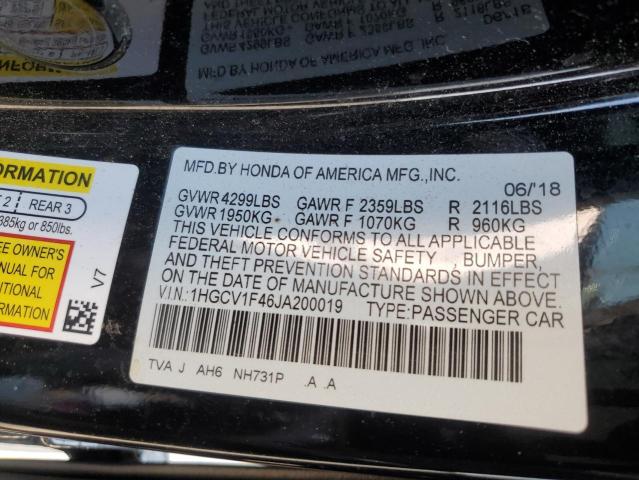 2018 HONDA ACCORD 1HGCV1F46JA200019