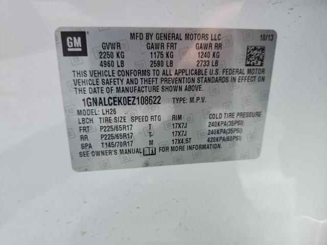 2014 CHEVROLET EQUINOX LT - 1GNALCEK0EZ108622