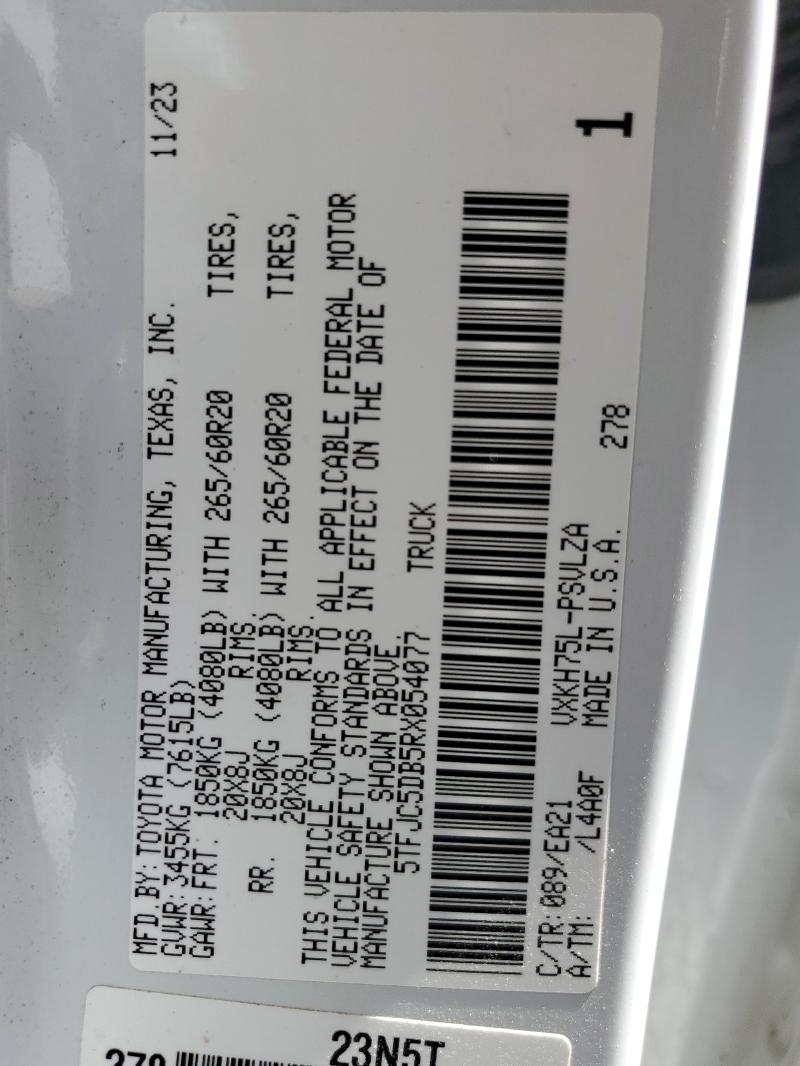 2024 TOYOTA TUNDRA CRE 5TFJC5DB5RX054077