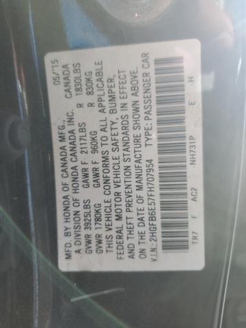 2015 HONDA CIVIC SI 2HGFB6E57FH707954