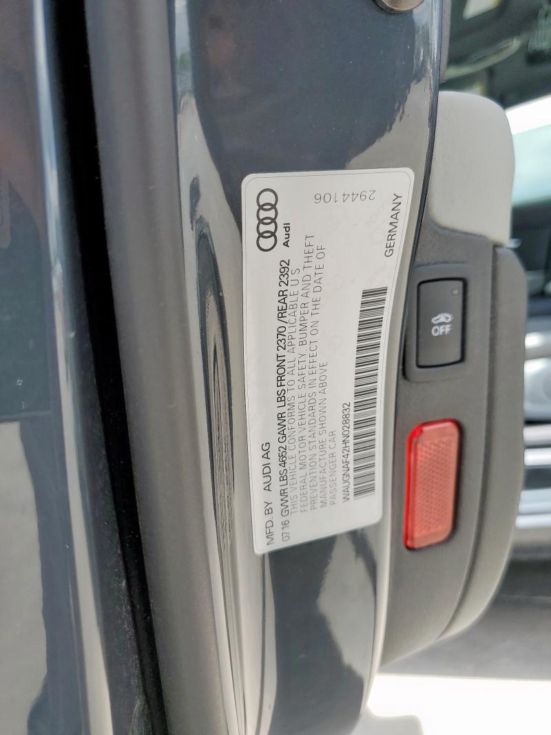 2017 AUDI A4 PREMIUM - WAUGNAF42HN028832