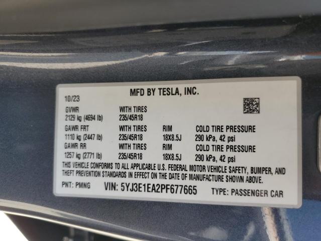 2023 TESLA MODEL 3 5YJ3E1EA2PF677665