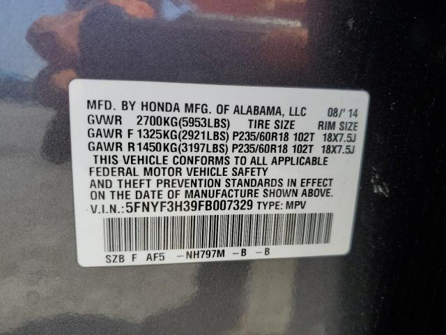 2015 HONDA PILOT SE 5FNYF3H39FB007329