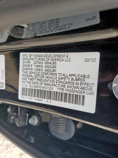 2022 ACURA TLX ADVANC 19UUB6F63NA001205