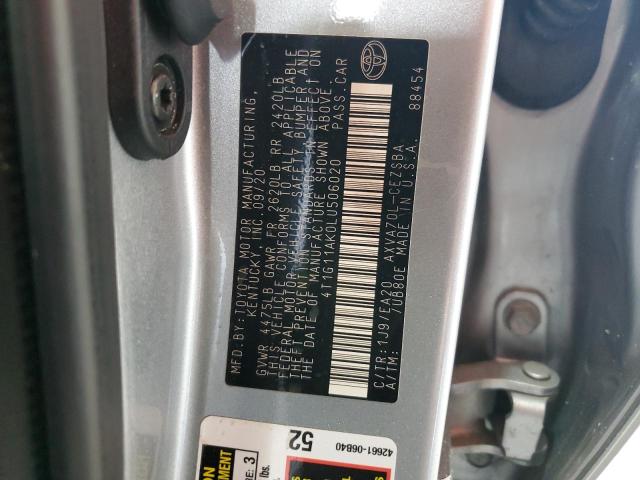 2020 TOYOTA CAMRY SE - 4T1G11AK0LU506020