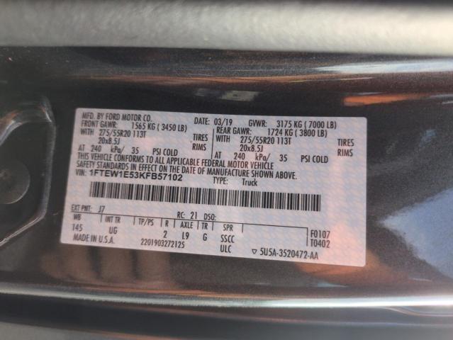 2019 FORD F150 SUPER - 1FTEW1E53KFB57102