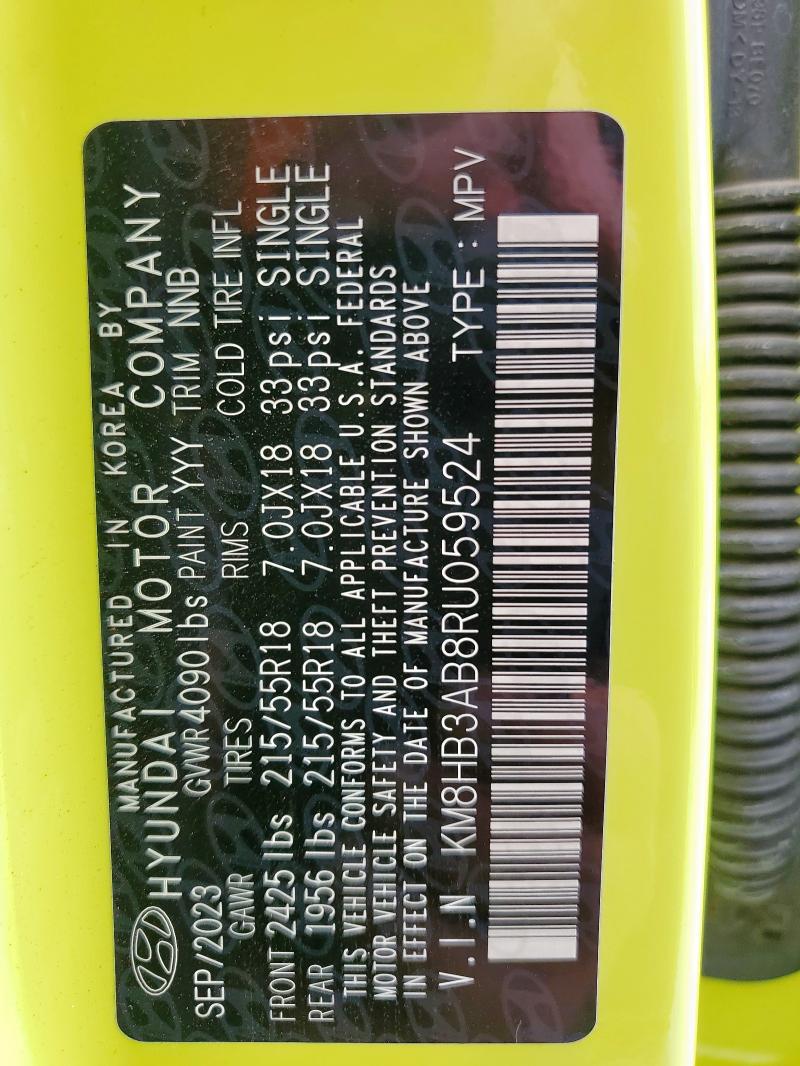 2024 HYUNDAI KONA SEL KM8HB3AB8RU059524
