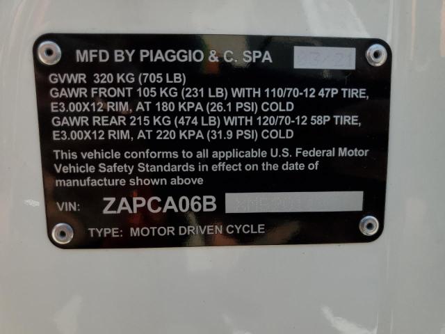 2021 VESPA PRIMAVERA/ ZAPCA06BXM5201107