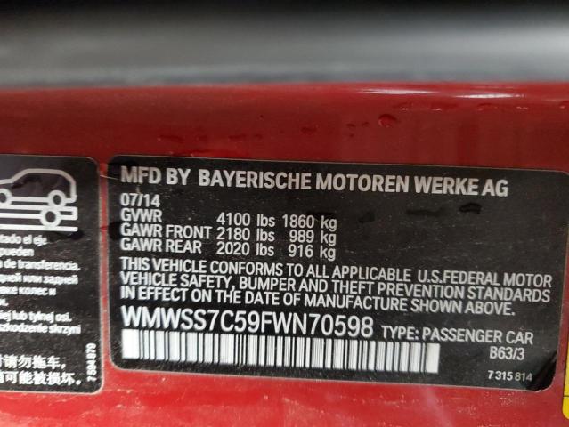 2015 MINI COOPER S P WMWSS7C59FWN70598