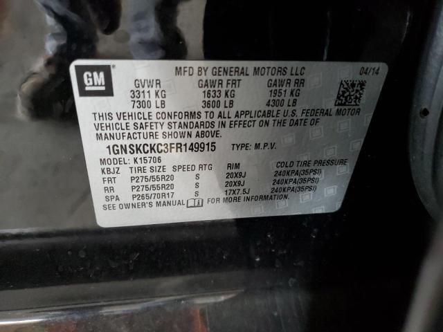 2015 CHEVROLET TAHOE K150 1GNSKCKC3FR149915