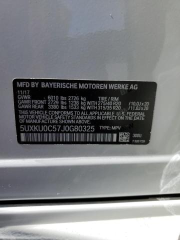 2018 BMW X6 SDRIVE3 5UXKU0C57J0G80325