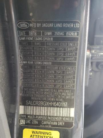 2017 LAND ROVER DISCOVERY SALCR2BGXHH640117