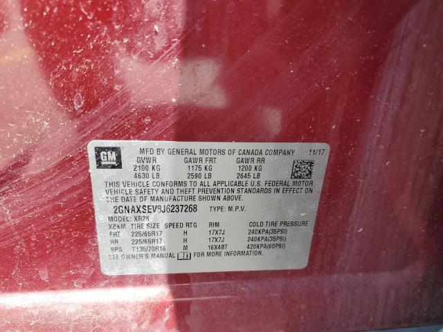 2018 CHEVROLET EQUINOX LT 2GNAXSEV8J6237268