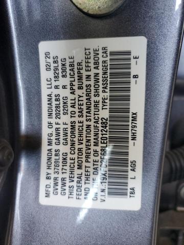 2020 HONDA CIVIC LX 19XFC2F68LE012482
