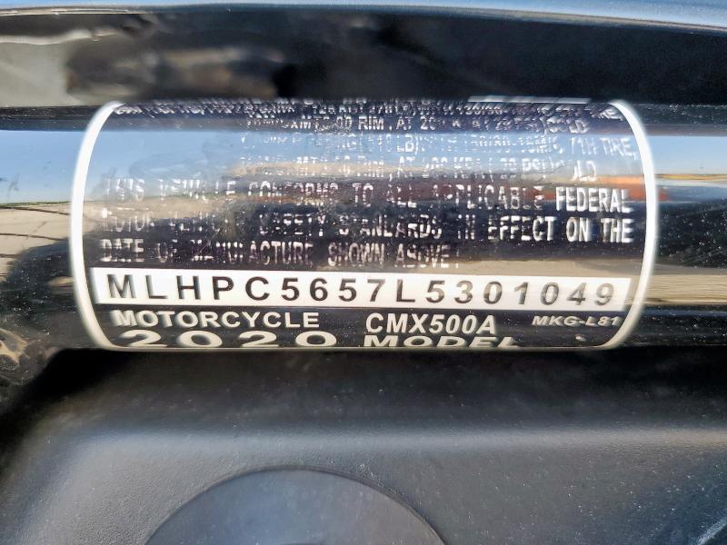 2020 HONDA CMX500 A - MLHPC5657L5301049