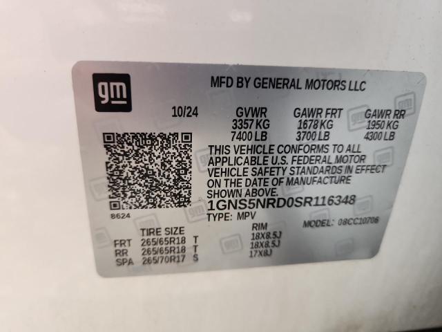 2025 CHEVROLET TAHOE C150 1GNS5NRD0SR116348