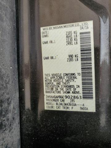 2016 NISSAN MAXIMA 3.5 1N4AA6AP8GC902863
