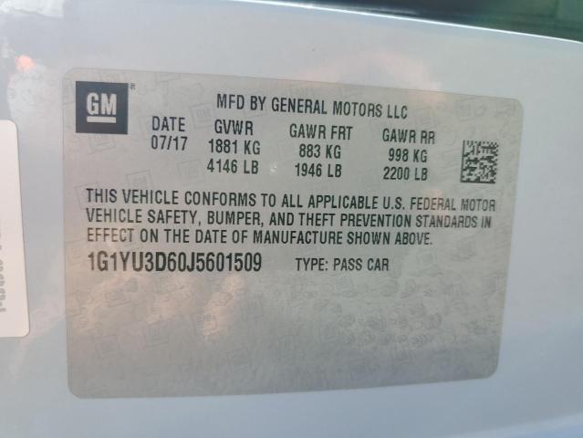 2018 CHEVROLET CORVETTE Z 1G1YU3D60J5601509