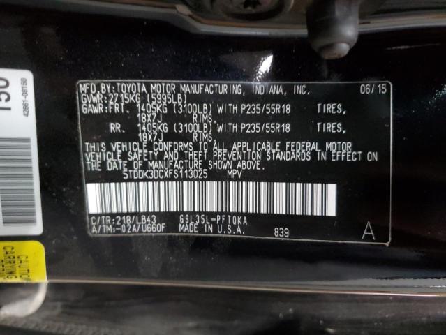 2015 TOYOTA SIENNA XLE 5TDDK3DCXFS113025