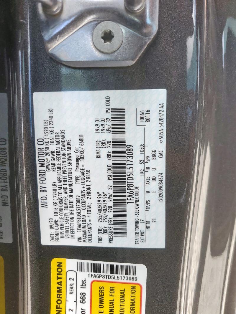 2020 FORD MUSTANG 1FA6P8TD5L5173089