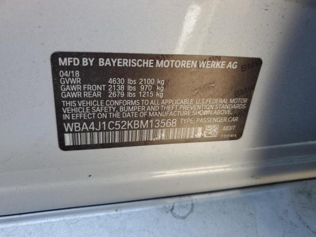 2019 BMW 430I GRAN WBA4J1C52KBM13568