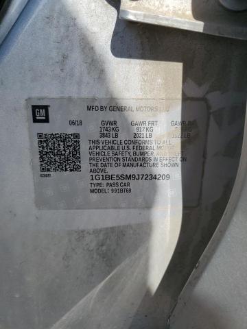 2018 CHEVROLET CRUZE LT 1G1BE5SM9J7234209