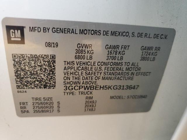 2019 CHEVROLET SILVERADO - 3GCPWBEH5KG313647