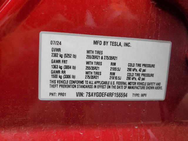 2024 TESLA MODEL Y - 7SAYGDEF4RF156594