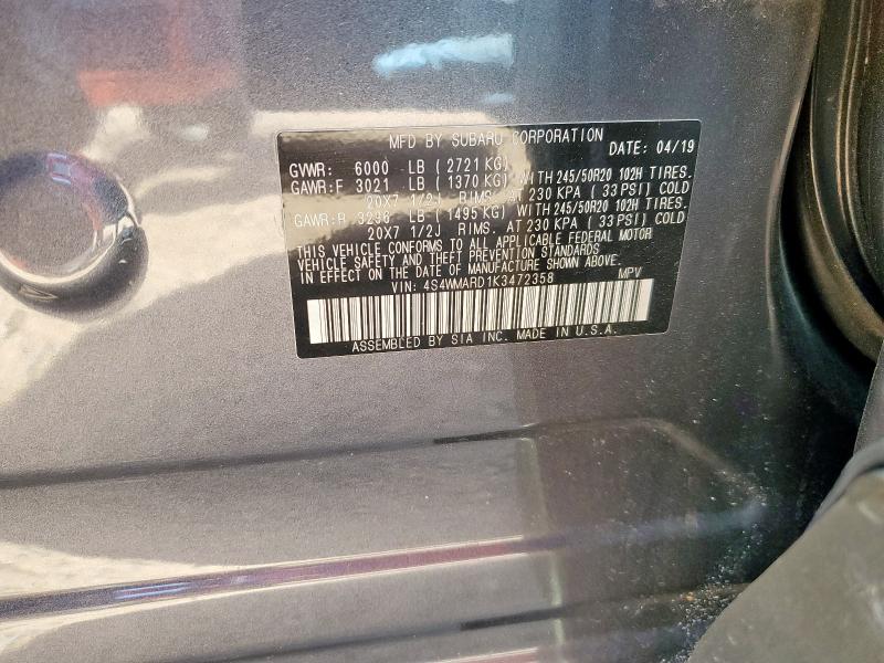2019 SUBARU ASCENT TOU 4S4WMARD1K3472358