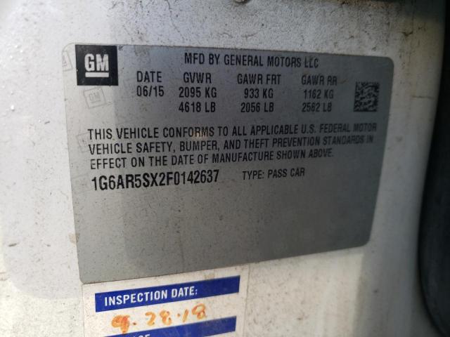2015 CADILLAC CTS LUXURY 1G6AR5SX2F0142637