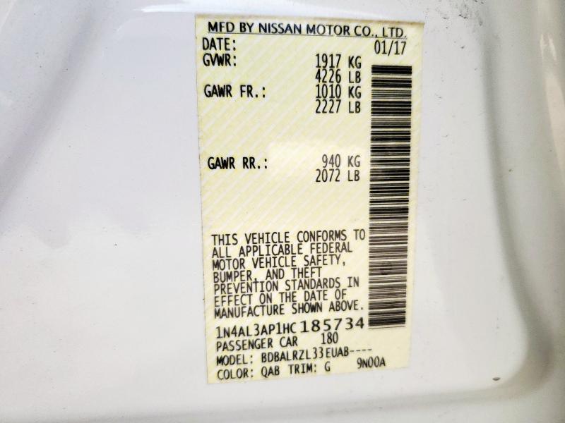 2017 NISSAN ALTIMA 2.5 - 1N4AL3AP1HC185734