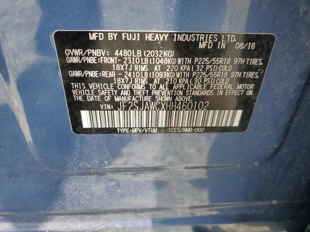 2017 SUBARU FORESTER 2 JF2SJAWCXHH460102