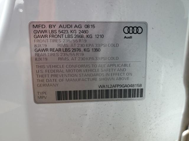 2016 AUDI Q5 PREMIUM WA1L2AFP9GA048158