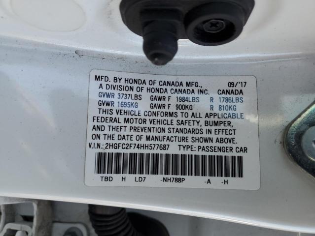 2017 HONDA CIVIC EX - 2HGFC2F74HH577687