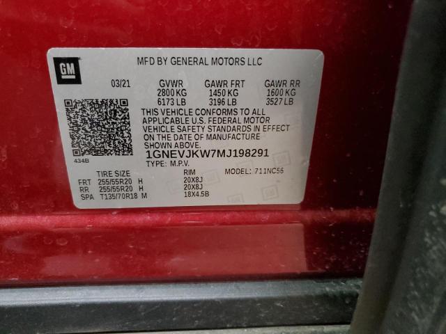 2021 CHEVROLET TRAVERSE R 1GNEVJKW7MJ198291