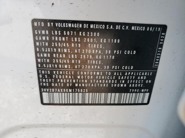 2019 VOLKSWAGEN TIGUAN SE 3VV2B7AX9KM175825