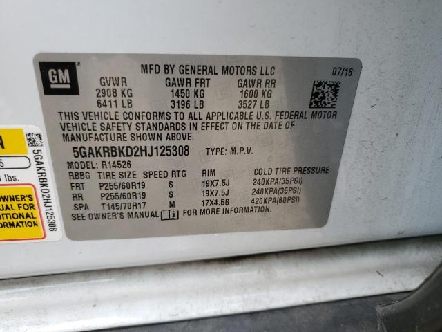 2017 BUICK ENCLAVE 5GAKRBKD2HJ125308