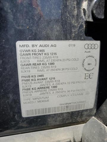 2019 AUDI Q5 PREMIUM WA1BNAFY5K2055851