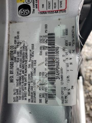 2012 FORD FUSION - 3FAHP0HA8CR110090
