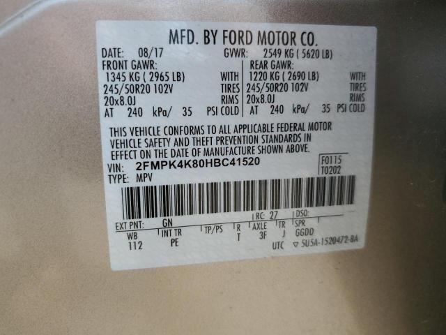 2017 FORD EDGE TITAN 2FMPK4K80HBC41520