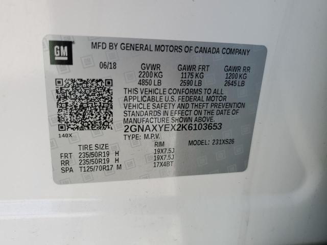2019 CHEVROLET EQUINOX PR - 2GNAXYEX2K6103653